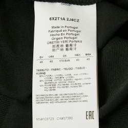 Pre Owned Emporio Armani Black Teddy and Rhinestone Embellished Jersey T-Shirt S