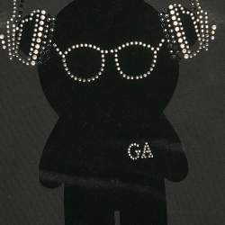 Pre Owned Emporio Armani Black Teddy and Rhinestone Embellished Jersey T-Shirt S