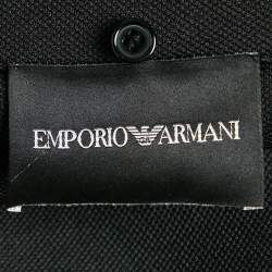 Emporio Armani Black Synthetic Knit Belted Coat 