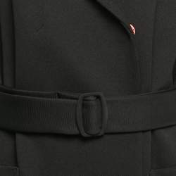 Emporio Armani Black Synthetic Knit Belted Coat 