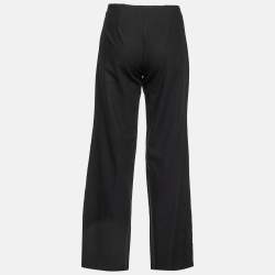 Emporio Armani Black Wool Wide Leg Trousers S