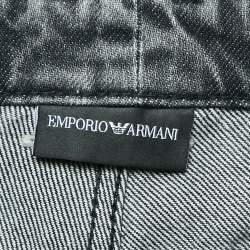 Emporio Armani Black Washed and Logo Print Denim Jeans M Waist 29"