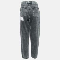 Emporio Armani Black Washed and Logo Print Denim Jeans M Waist 29"