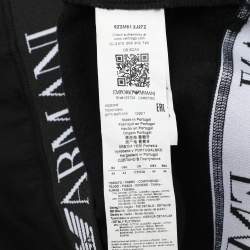 Pre Owned Emporio Armani Black Fabric Tape Logo Sweatshirt M
