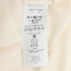 Pre Owned Emporio Armani Cream/Pink Silk Button Front Shirt L