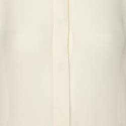 Pre Owned Emporio Armani Cream/Pink Silk Button Front Shirt L