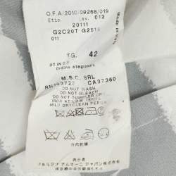 Pre Owned Emporio Armani Grey/Pink Striped Silk Top M