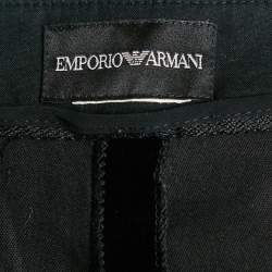 Pre Owned Emporio Armani Black Velvet Shorts S