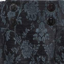 Pre Owned Emporio Armani Black Floral Jacquard Midi Skirt M