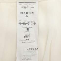 Pre Owned Emporio Armani Cream Viscose Blend Pleated Mini Skirt M