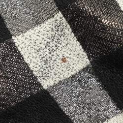 Emporio Armani Black/White Checkered Lurex Blend Midi Skirt M