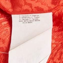 Pre Owned Emporio Armani Red Dobby Silk Sleeveless Top S