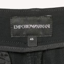Pre Owned Emporio Armani Black Crepe Formal Pants L