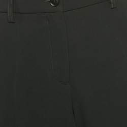 Pre Owned Emporio Armani Black Crepe Formal Pants L