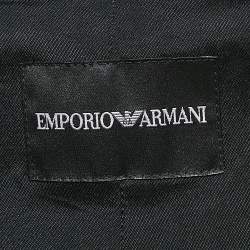 Pre Owned Emporio Armani Black Wool Blend Tailored Blazer S