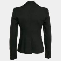 Pre Owned Emporio Armani Black Wool Blend Tailored Blazer S