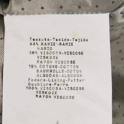 Pre Owned Emporio Armani Grey Checked Wool Blend Double Breasted Vest S