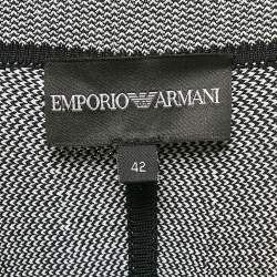 Armani Black/White Knit Button Front Jacket M