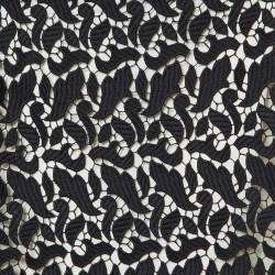 Pre Owned Emporio Armani Black Lace Midi Skirt S