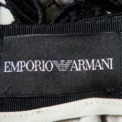 Pre Owned Emporio Armani Black Lace Midi Skirt S