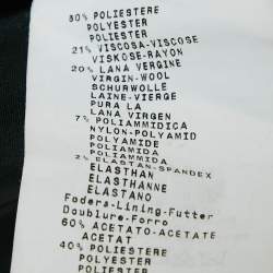 Pre Owned Emporio Armani Black Embellished Wool Blend Zip-Up Jacket S