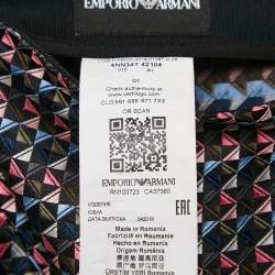 Emporio Armani Multicolor Geometric Jacquard Ruffled Mini Skirt S