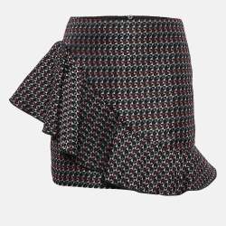 Emporio Armani Multicolor Geometric Jacquard Ruffled Mini Skirt S