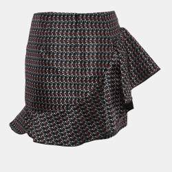 Emporio Armani Multicolor Geometric Jacquard Ruffled Mini Skirt S