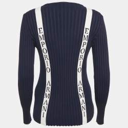 Emporio Armani Icon Navy Blue Logo Cotton Knit Jumper XL