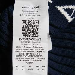 Emporio Armani Icon Navy Blue Logo Cotton Knit Jumper XL