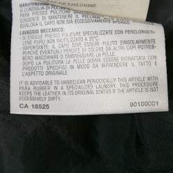 Emporio Armani Black Leather Cut-Out Detail Jacket S