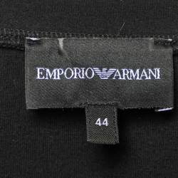 Pre Owned Emporio Armani Black Jersey Crew Neck Jumper M 