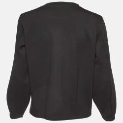 Pre Owned Emporio Armani Black Jersey Crew Neck Jumper M 
