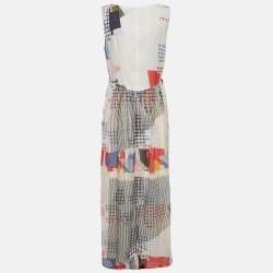 Pre Owned Emporio Armani Multicolor Printed Cotton Blend Sleeveless Maxi Dress L