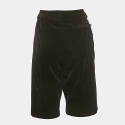 Pre Owned Emporio Armani Black Velvet Shorts L