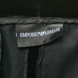 Pre Owned Emporio Armani Black Velvet Shorts L