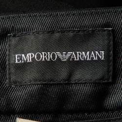 Pre Owned Emporio Armani Black Crepe Tapered Pants S
