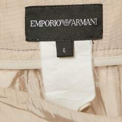 Pre Owned Emporio Armani Beige Synthetic Asymmetric Skirt M