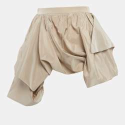 Pre Owned Emporio Armani Beige Synthetic Asymmetric Skirt M