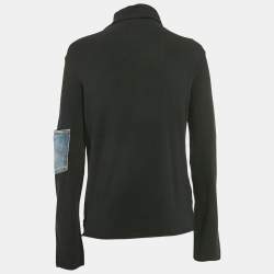Pre Owned Emporio Armani Black Turtleneck Pocket Detail Long Sleeve Pullover L