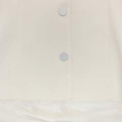 Pre Owned Emporio Armani White Fabric Button Front Top S