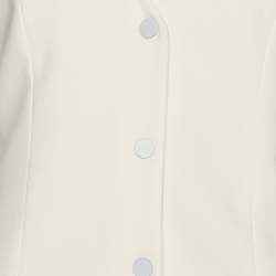 Pre Owned Emporio Armani White Fabric Button Front Top S