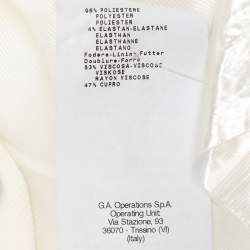 Pre Owned Emporio Armani White Fabric Button Front Top S