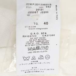 Pre Owned Emporio Armani White Fabric Button Front Top S