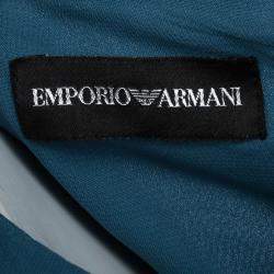 Pre Owned Emporio Armani Blue Felt Panel Detail Sleeveless Top L