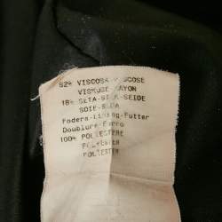 Pre Owned Emporio Armani Black Circle Ciselé Velvet Zip Front Top XS