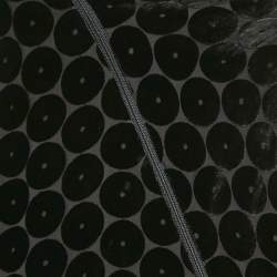 Pre Owned Emporio Armani Black Circle Ciselé Velvet Zip Front Top XS