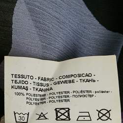 Pre Owned Emporio Armani Black Abstract Print Crepe Top M