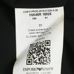 Pre Owned Emporio Armani Black Sequin Silk Tank Top M