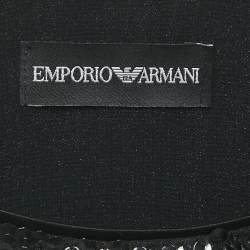 Pre Owned Emporio Armani Black Sequin Silk Tank Top M